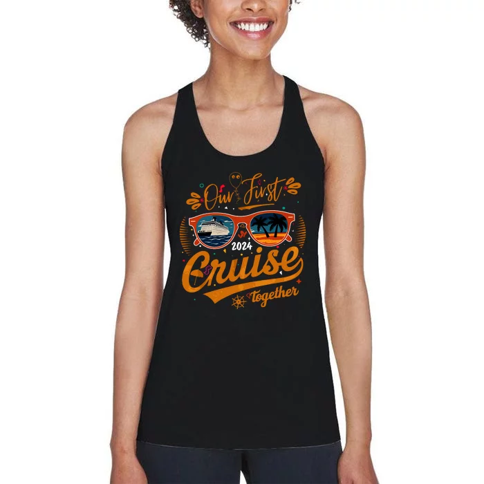 Our First Cruise 2024 Together Couple Family Matching Cruise Women's Racerback Tank