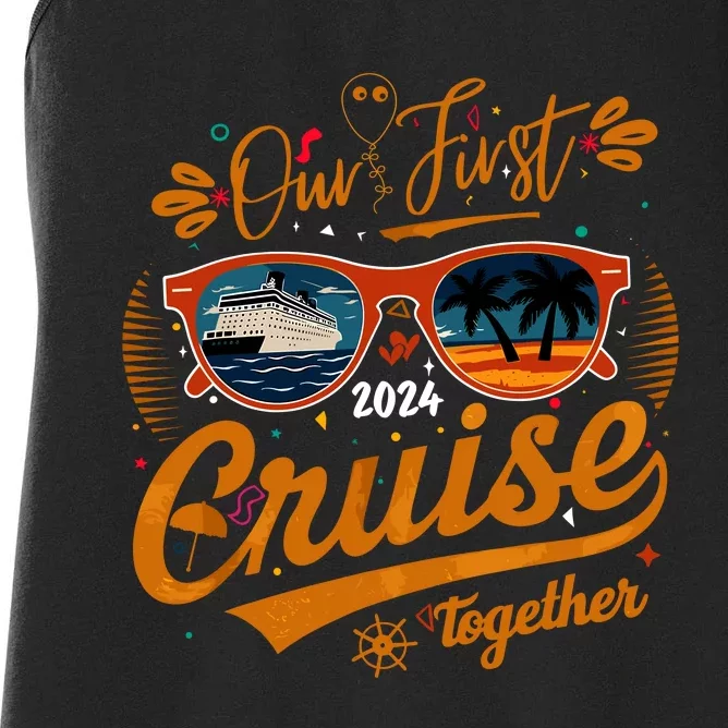 Our First Cruise 2024 Together Couple Family Matching Cruise Women's Racerback Tank