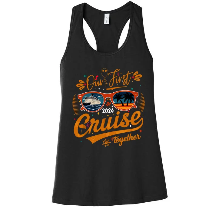 Our First Cruise 2024 Together Couple Family Matching Cruise Women's Racerback Tank