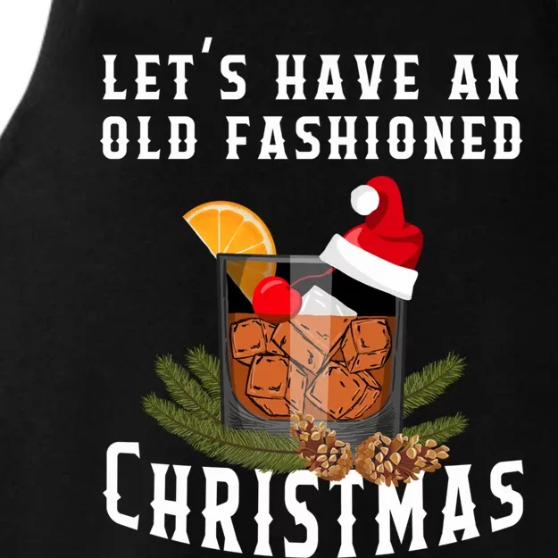 Old Fashioned Christmas Funny Bourbon Whiskey Cocktail Gift Ladies Tri-Blend Wicking Tank