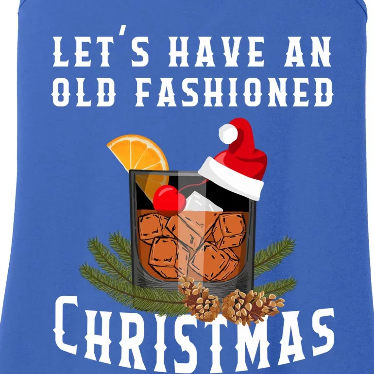 Old Fashioned Christmas Funny Bourbon Whiskey Cocktail Gift Ladies Essential Tank