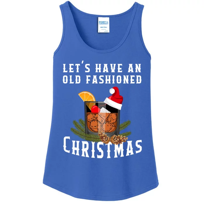 Old Fashioned Christmas Funny Bourbon Whiskey Cocktail Gift Ladies Essential Tank