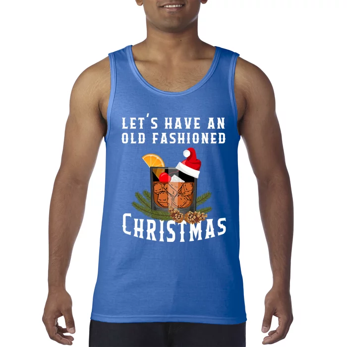 Old Fashioned Christmas Funny Bourbon Whiskey Cocktail Gift Tank Top