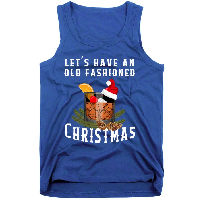 Old Fashioned Christmas Funny Bourbon Whiskey Cocktail Gift Tank Top