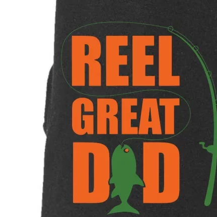 Orange Father`s Day Design For Fisherman Reel Great Dad Doggie 3-End Fleece Hoodie