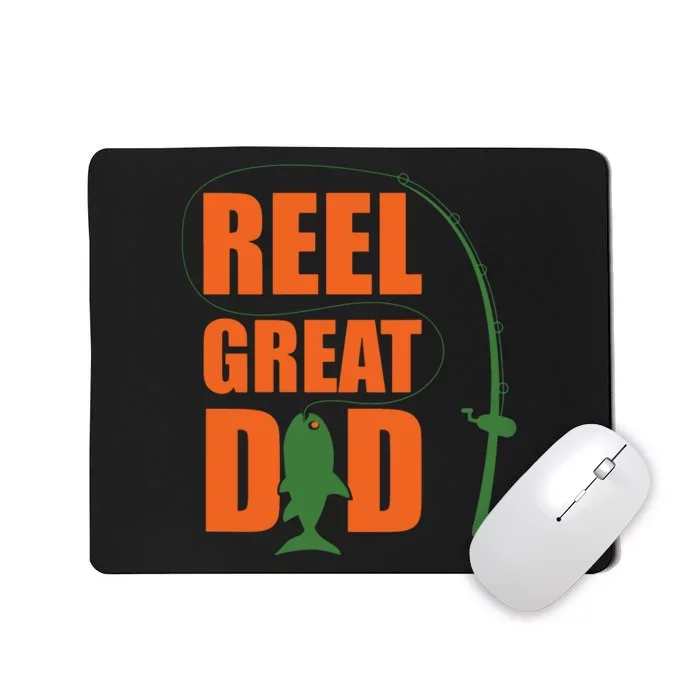 Orange Father`s Day Design For Fisherman Reel Great Dad Mousepad