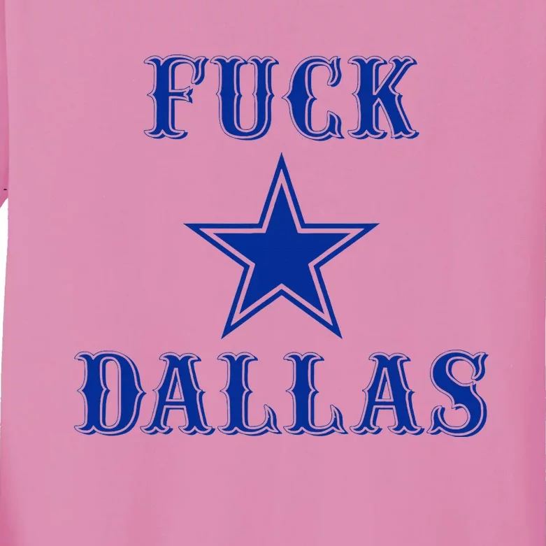 Official Fuck Dallas Western Style Design Kids Long Sleeve Shirt