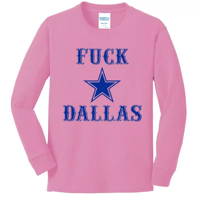 Official Fuck Dallas Western Style Design Kids Long Sleeve Shirt