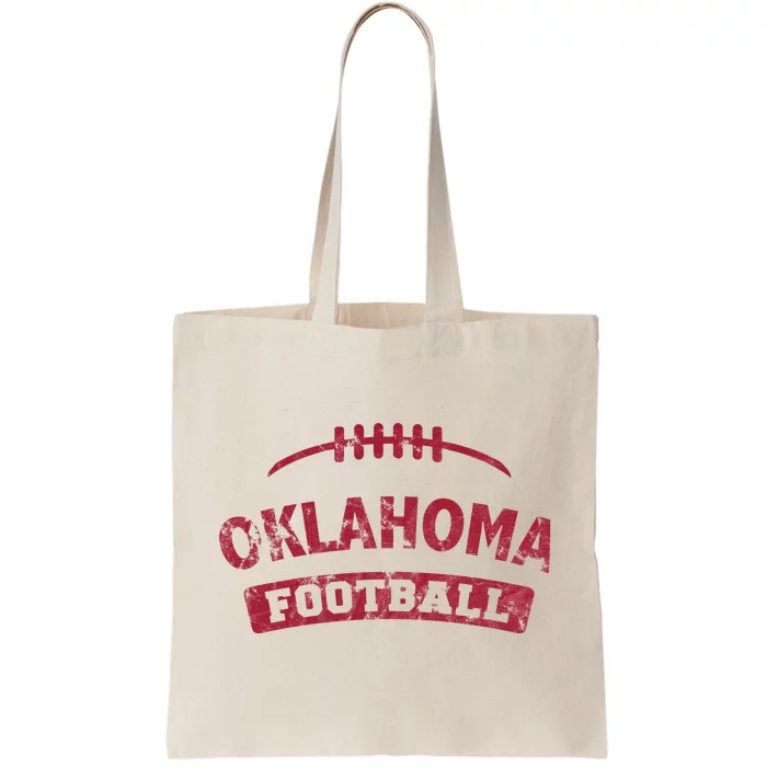 Oklahoma Football Distressed Tote Bag