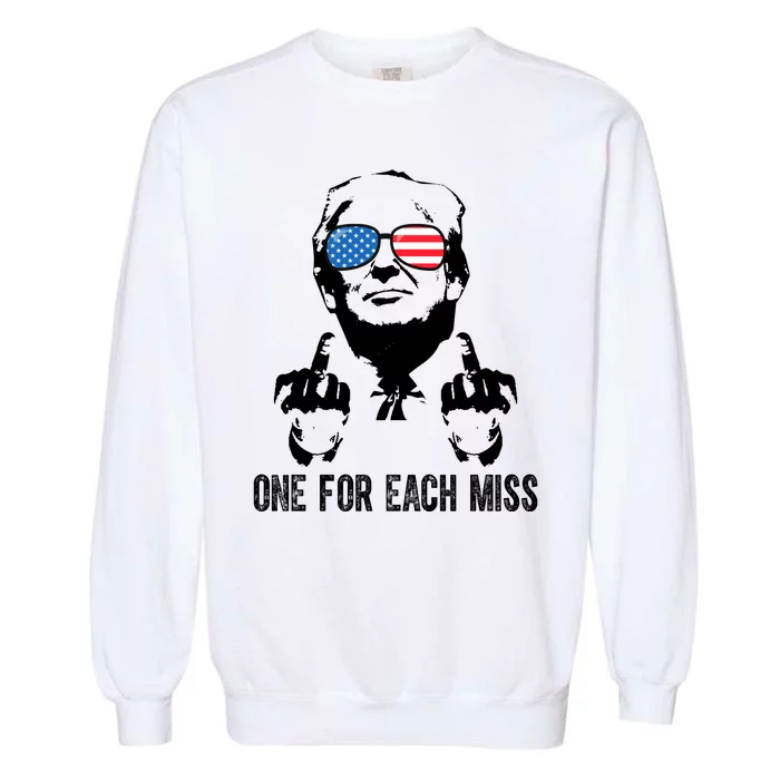 One For Each Miss Donald Trump Middle Finger Usa Funny Garment-Dyed Sweatshirt