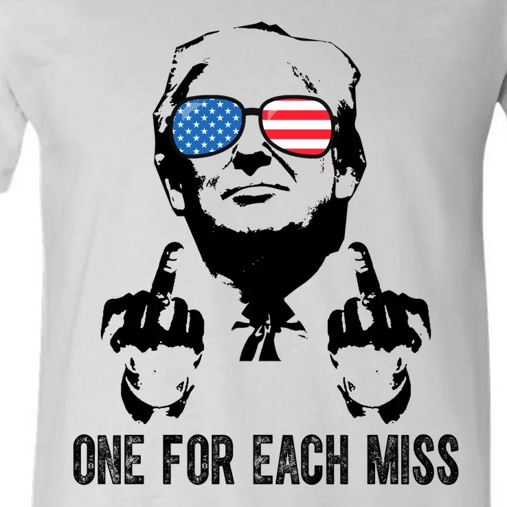 One For Each Miss Donald Trump Middle Finger Usa Funny V-Neck T-Shirt