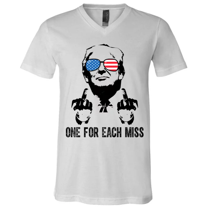 One For Each Miss Donald Trump Middle Finger Usa Funny V-Neck T-Shirt