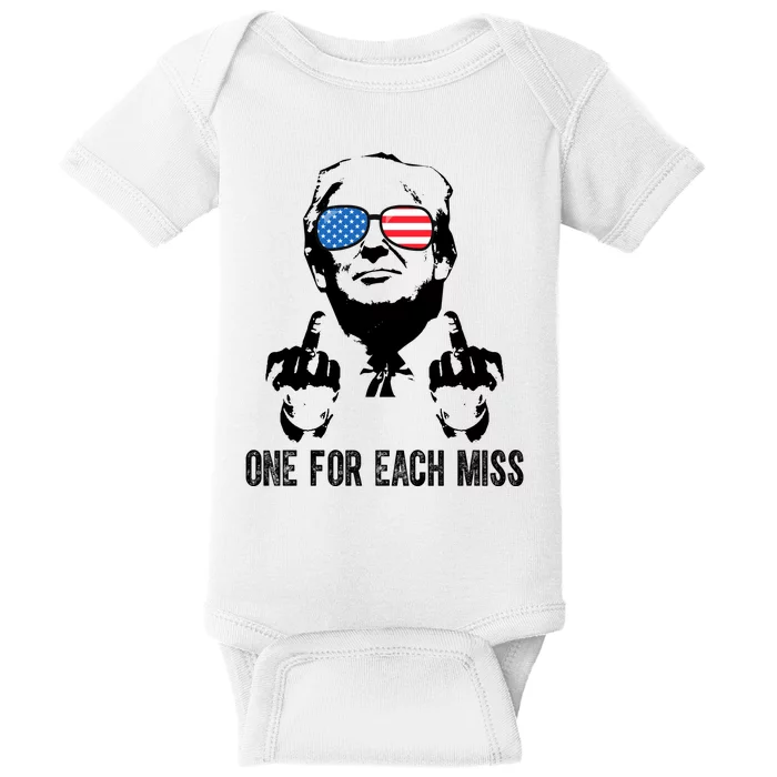 One For Each Miss Donald Trump Middle Finger Usa Funny Baby Bodysuit