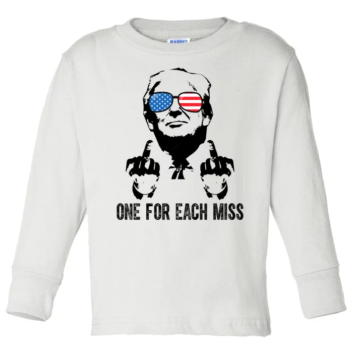 One For Each Miss Donald Trump Middle Finger Usa Funny Toddler Long Sleeve Shirt