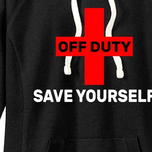 Off Duty Save Yourself Funny Lifeguard Women's Fleece Hoodie