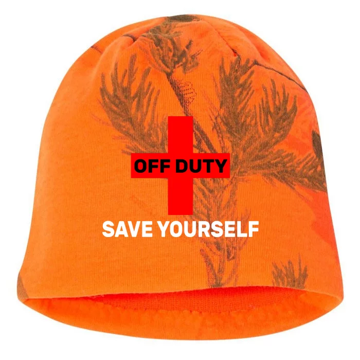 Off Duty Save Yourself Funny Lifeguard Kati - Camo Knit Beanie