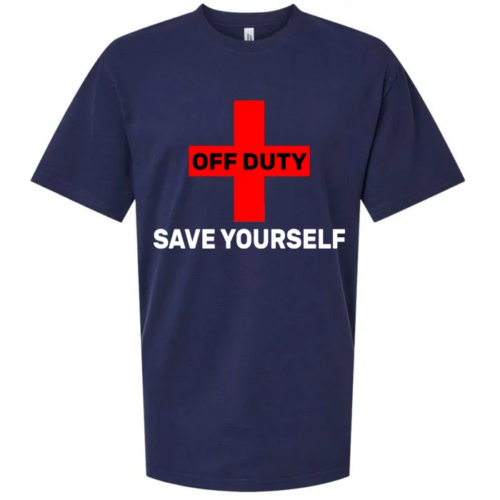 Off Duty Save Yourself Funny Lifeguard Sueded Cloud Jersey T-Shirt