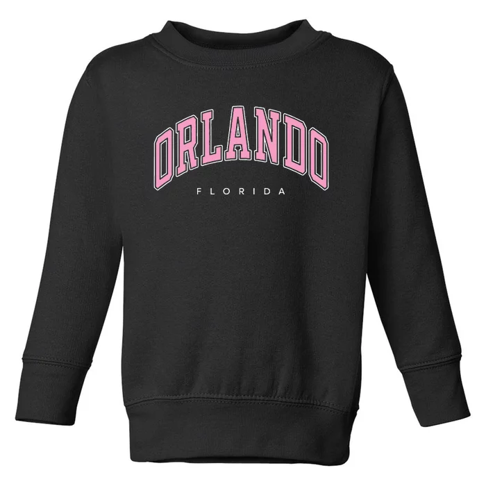 Orlando Florida Fl Varsity Style Text Toddler Sweatshirt