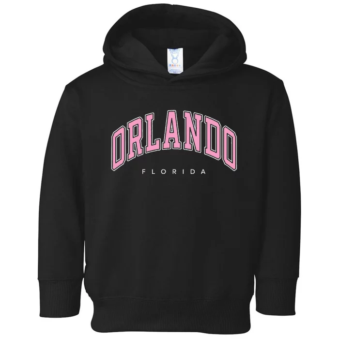 Orlando Florida Fl Varsity Style Text Toddler Hoodie