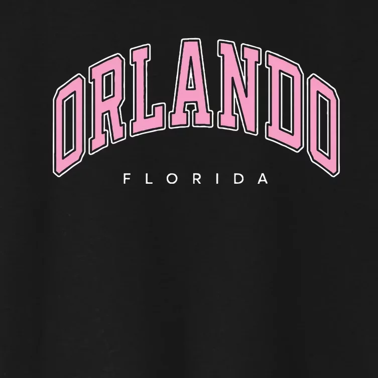 Orlando Florida Fl Varsity Style Text Women's Crop Top Tee