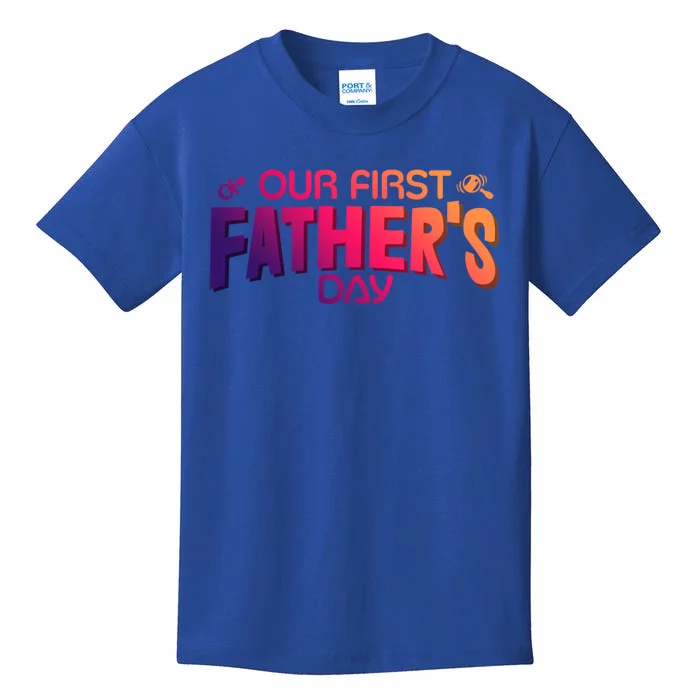 Our First Fathers Day Newborn Gift Kids T-Shirt