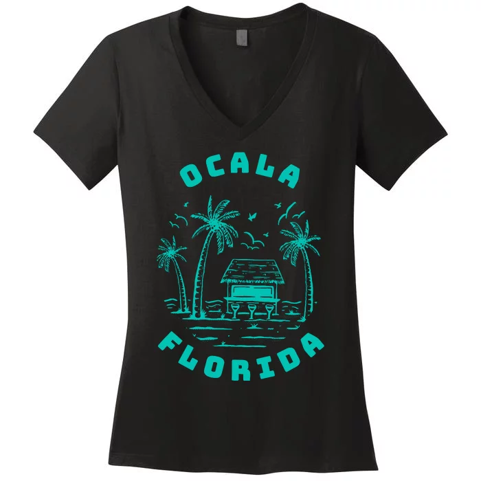 Ocala Fl Florida City Lover Home Gift Graphic Women's V-Neck T-Shirt