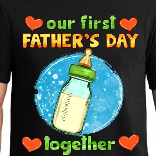 Our First Fathers Day Together Matching Dad Son Gift Pajama Set