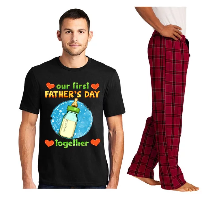 Our First Fathers Day Together Matching Dad Son Gift Pajama Set