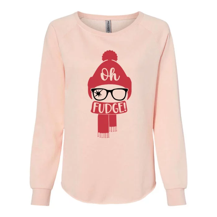 Oh Fudge Funny Christmas Saying Xmas Womens California Wash Sweatshirt