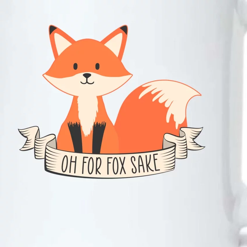 Oh For Fox Sake Cute Funny Animal Quote Saying Sarcastic Funny Gift Black Color Changing Mug