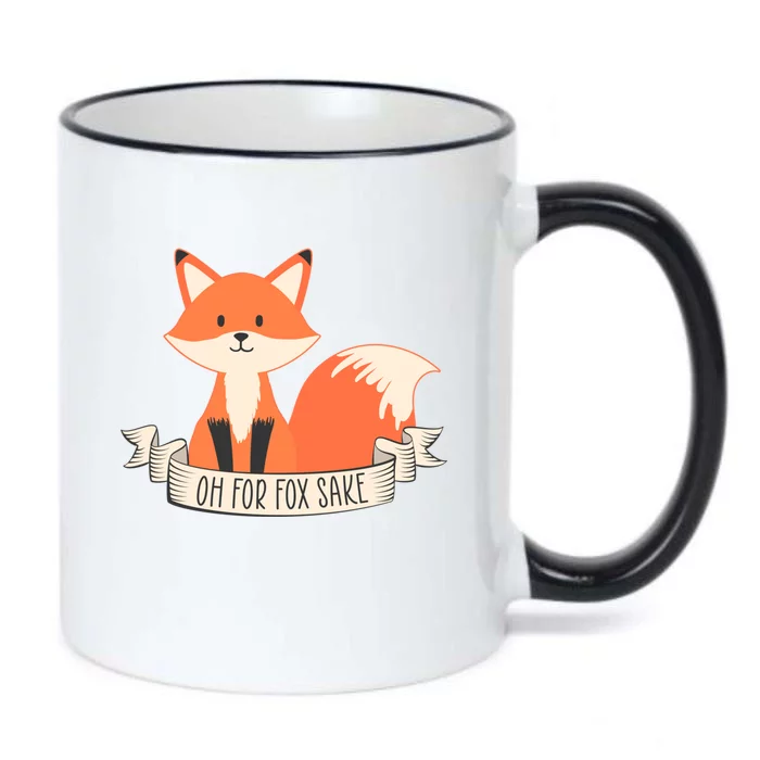 Oh For Fox Sake Cute Funny Animal Quote Saying Sarcastic Funny Gift Black Color Changing Mug