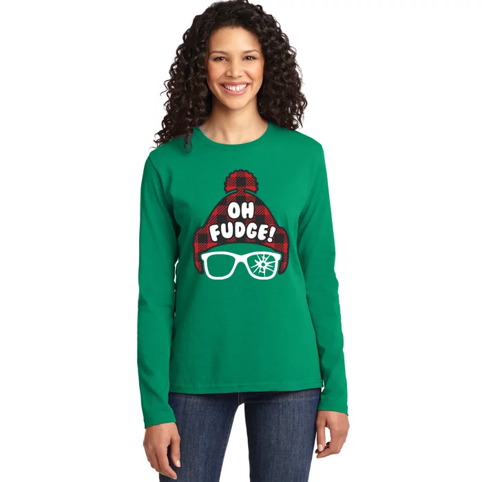 Oh Fudge Funny Christmas Ladies Long Sleeve Shirt