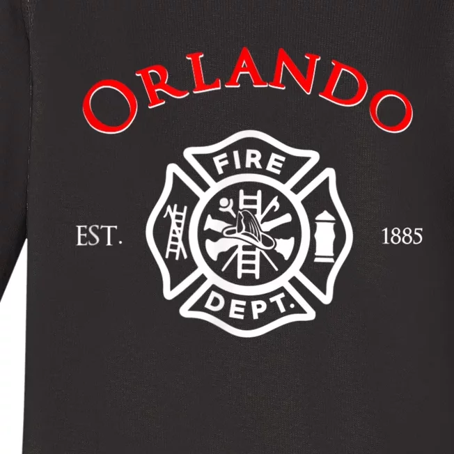 Orlando Florida Fire Rescue Department Firefighter Duty Baby Long Sleeve Bodysuit