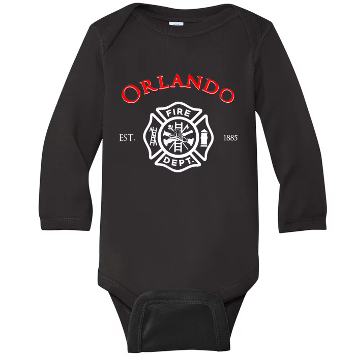 Orlando Florida Fire Rescue Department Firefighter Duty Baby Long Sleeve Bodysuit