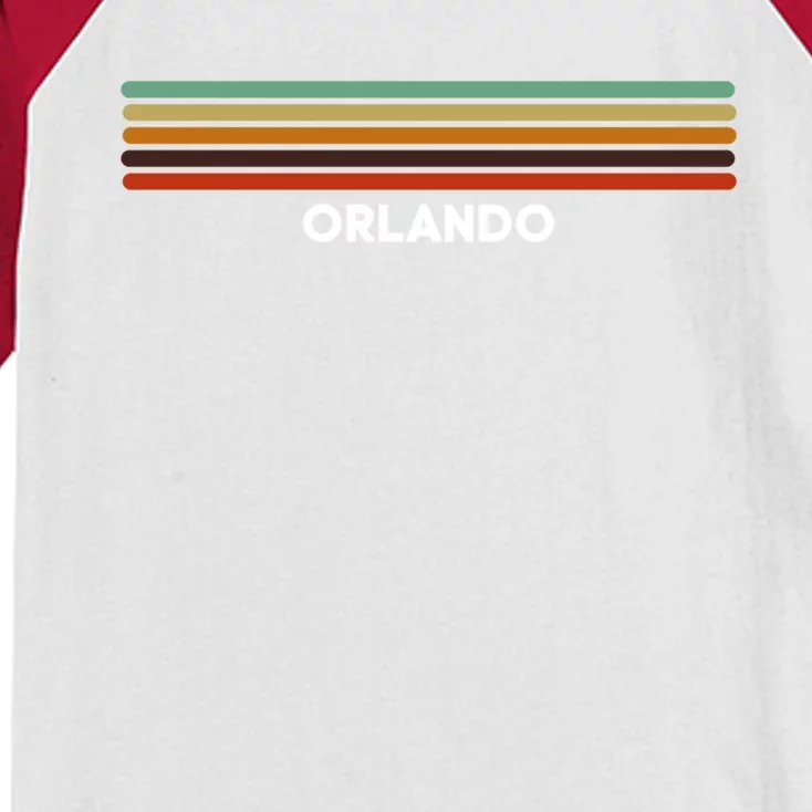 Orlando Florida Fl Us Cities Of America Retro Gift Kids Colorblock Raglan Jersey