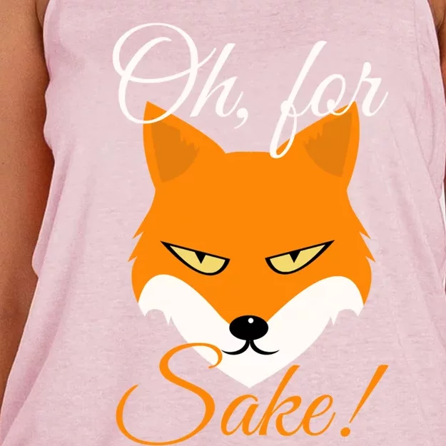 Oh For Fox Sake Design Gift Women's Knotted Racerback Tank