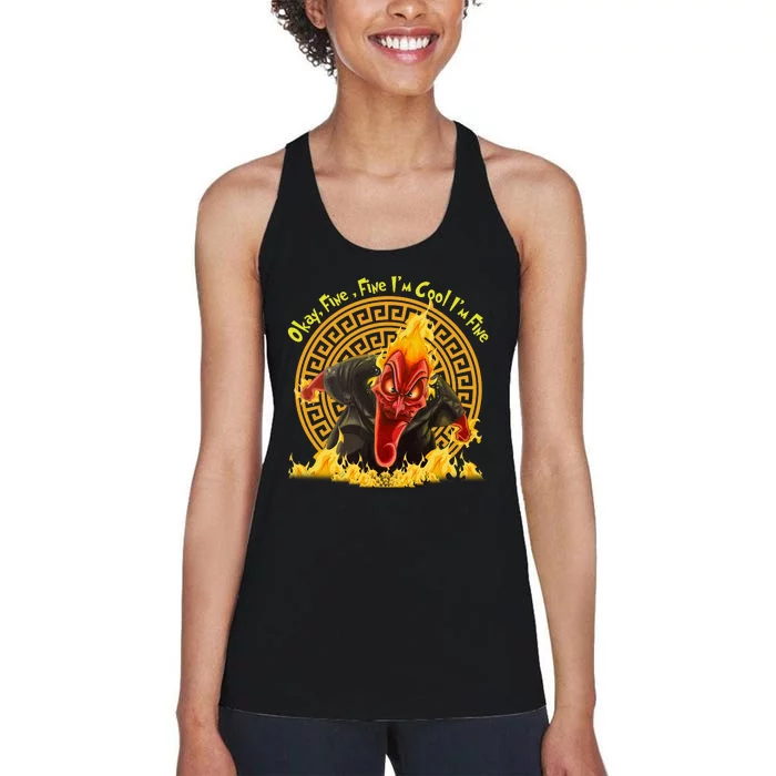 Okay Fine Fine IM Cool Im Fine Hades Women's Racerback Tank