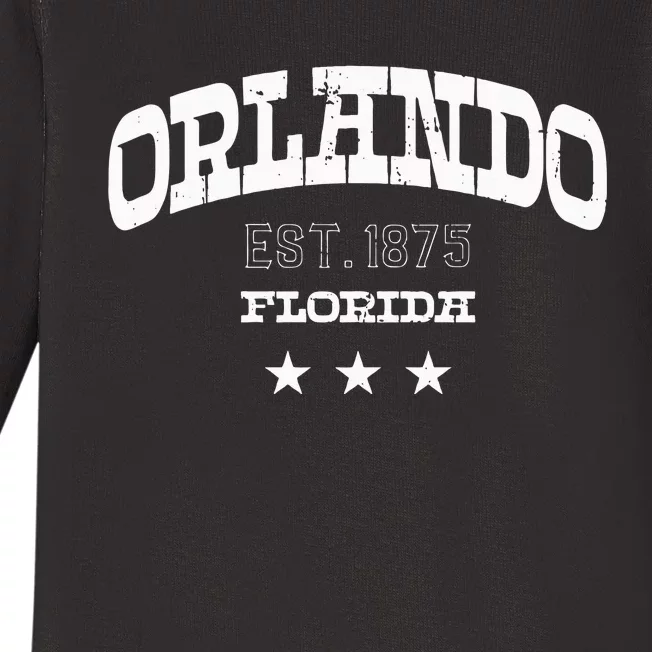 Orlando Florida Fl Athletic Souvenir Baby Long Sleeve Bodysuit