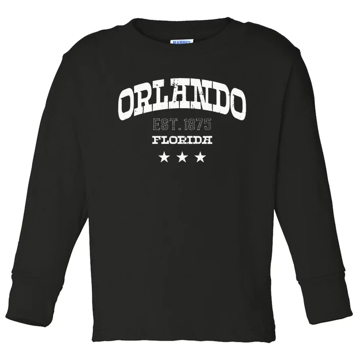 Orlando Florida Fl Athletic Souvenir Toddler Long Sleeve Shirt