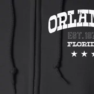 Orlando Florida Fl Athletic Souvenir Full Zip Hoodie