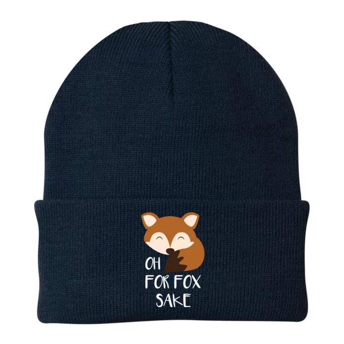 Oh For Fox Sake Funny Fox Phrases Gift Knit Cap Winter Beanie