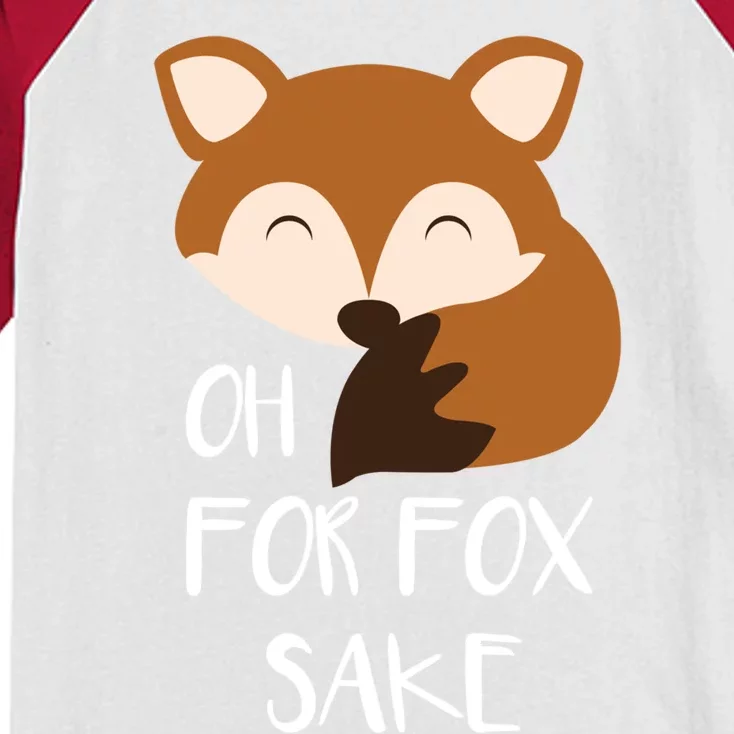 Oh For Fox Sake Funny Fox Phrases Gift Kids Colorblock Raglan Jersey