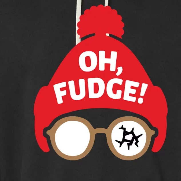 Oh Fudge Funny Christmas Saying Xmas Garment-Dyed Fleece Hoodie