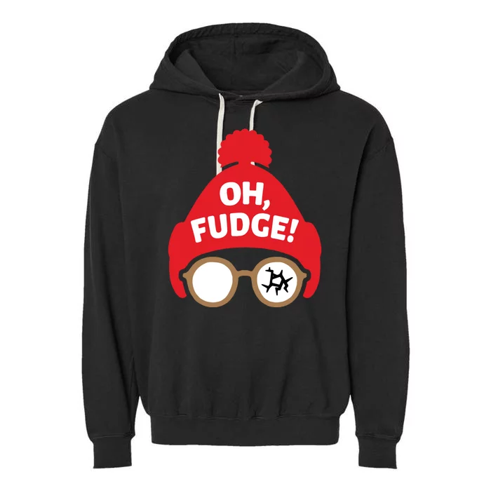 Oh Fudge Funny Christmas Saying Xmas Garment-Dyed Fleece Hoodie