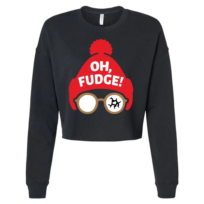 Oh Fudge Funny Christmas Saying Xmas Cropped Pullover Crew