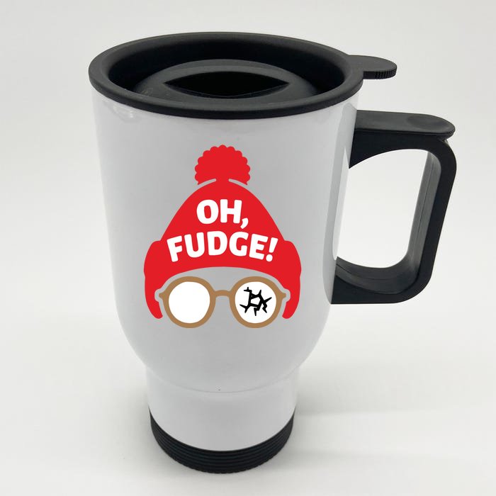 Oh Fudge Funny Christmas Saying Xmas Front & Back Stainless Steel Travel Mug