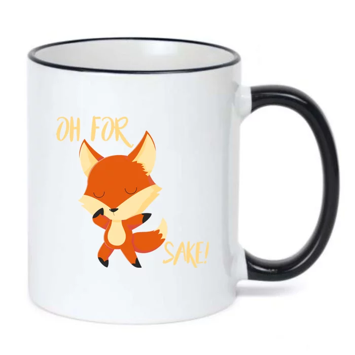 Oh For Fox Sake Funny Fox Pun Lover Gift Black Color Changing Mug