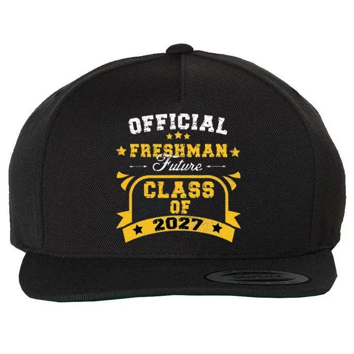 Official Freshman Future Class Of 2027 First Day Of School Wool Snapback Cap