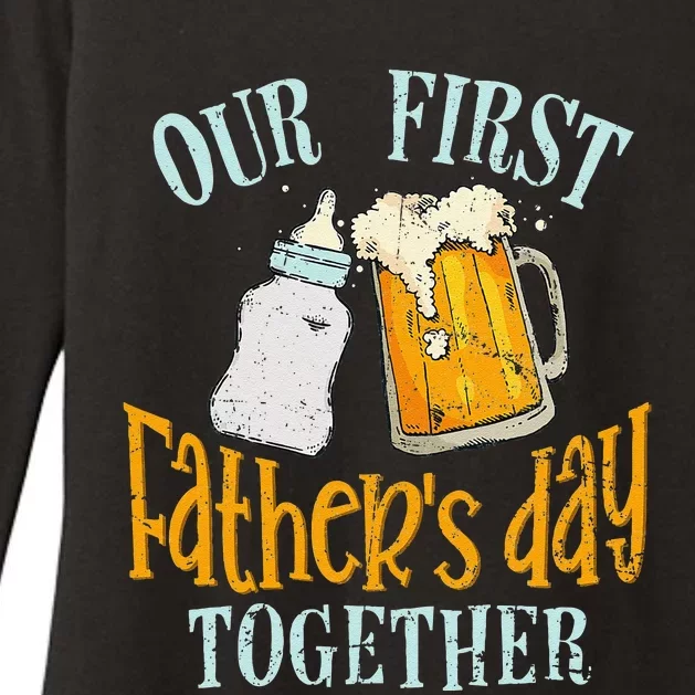 Our First Fathers Day Together Dad And Son Daughter Womens CVC Long Sleeve Shirt