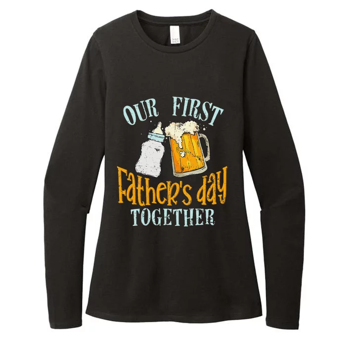 Our First Fathers Day Together Dad And Son Daughter Womens CVC Long Sleeve Shirt